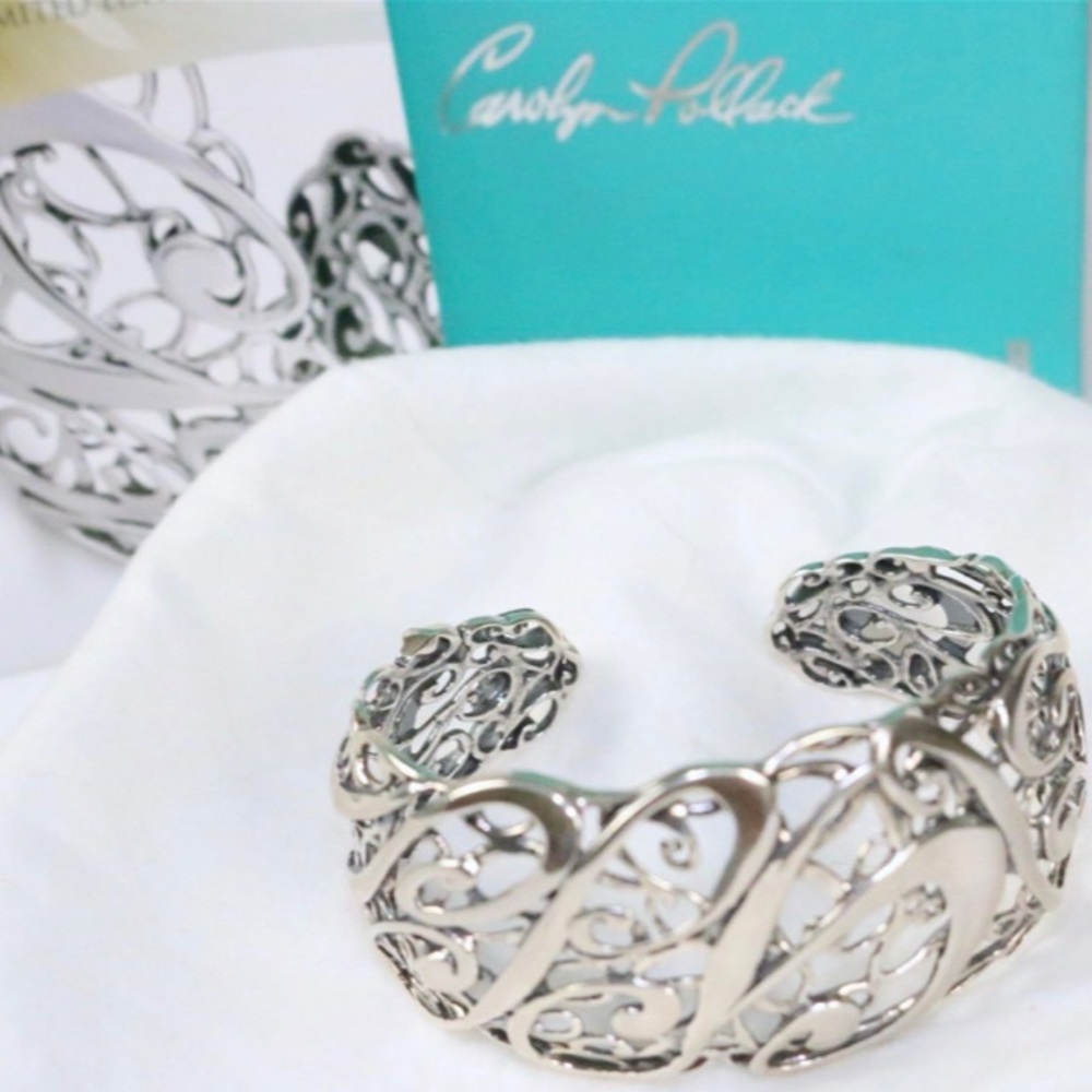 Carolyn Pollack Silver Openwork Filigree Cuff Bracelet